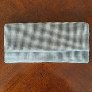 Jessica McClintock Silver Metal Clutch